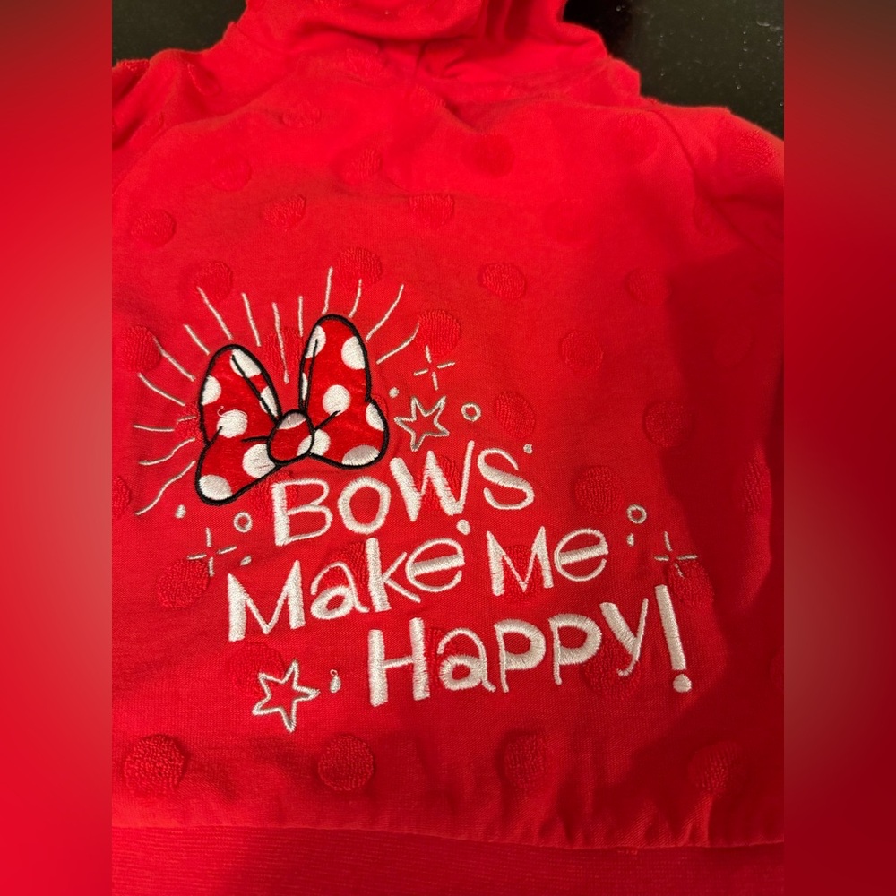 Disney Parks Minnie Mouse Zip Up Bows Make Me Happy 18 Months - Picture 5 of 5